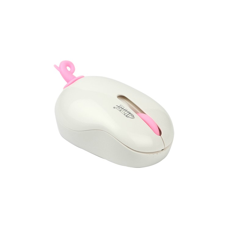 USB Wireless Mouse Mice with USB Receiver 2.4GHz for PC Laptop Desktop - Pink / White