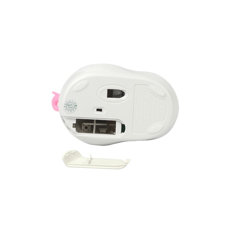 USB Wireless Mouse Mice with USB Receiver 2.4GHz for PC Laptop Desktop - Pink / White