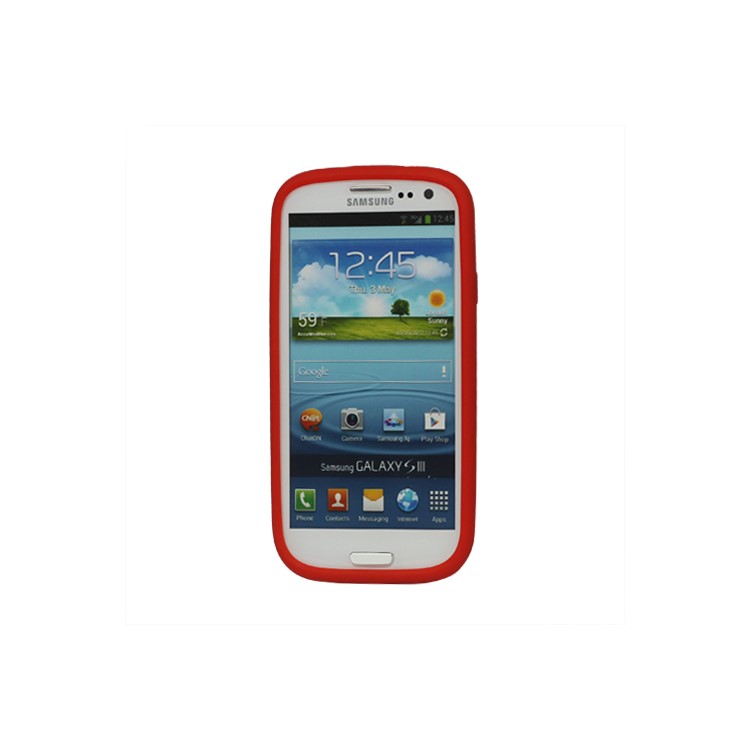 Building Block Silicone Case Cover for Samsung Galaxy S 3 / III I9300 I747 L710 T999 I535 R530 - Red