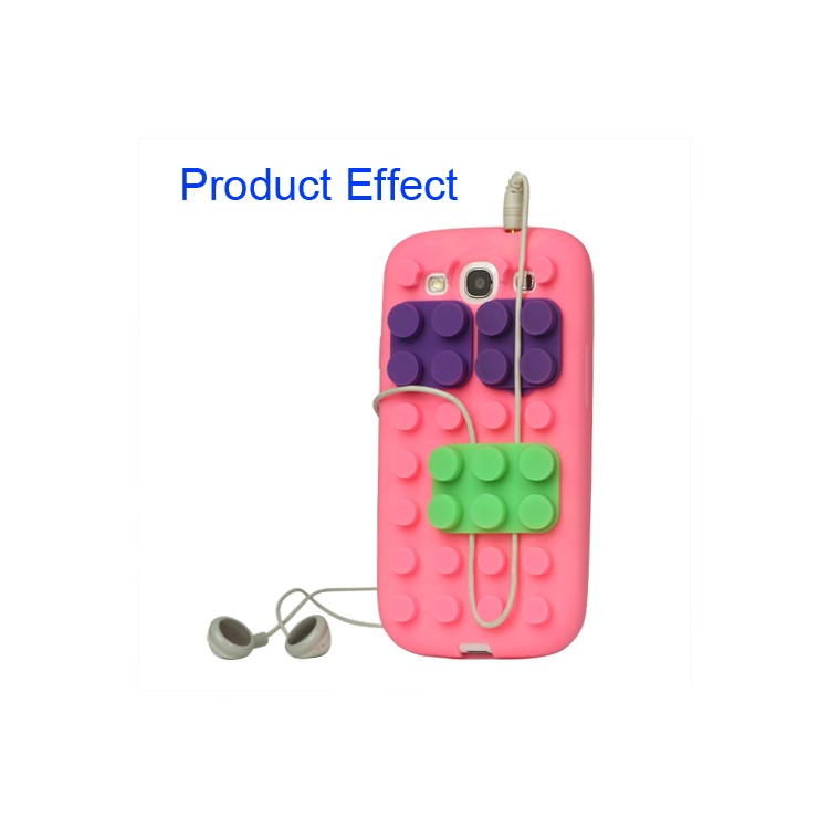 Building Block Silicone Case Cover for Samsung Galaxy S 3 / III I9300 I747 L710 T999 I535 R530 - Orange