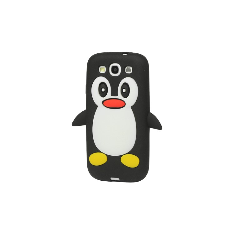 Lovely Penguin Silicone Case for Samsung Galaxy S 3 / III I9300 I747 L710 T999 I535 R530 - Black