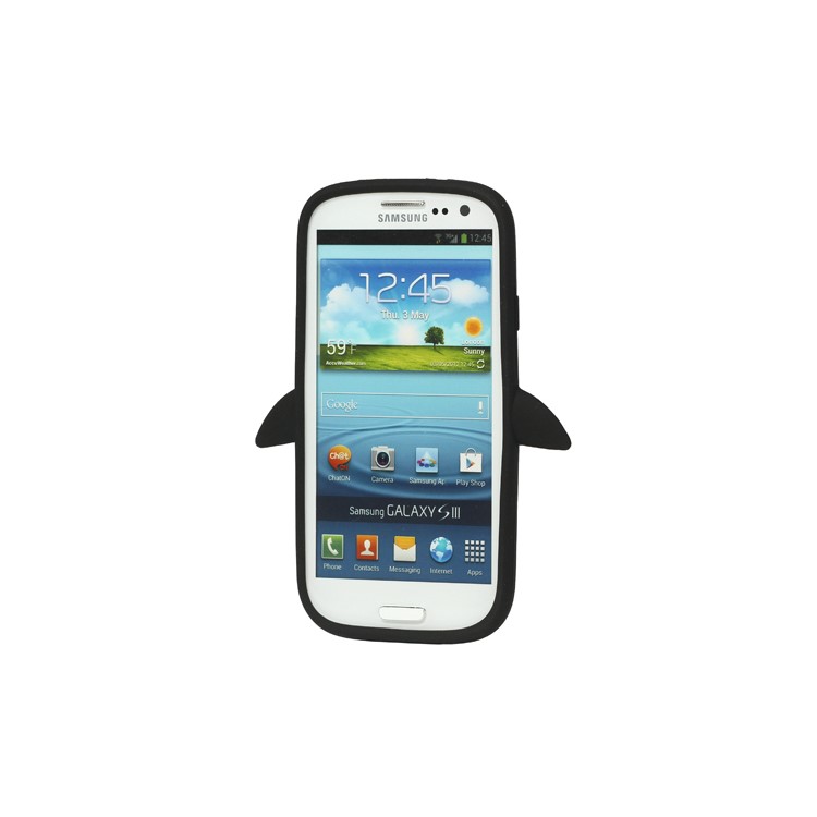 Lovely Penguin Silicone Case for Samsung Galaxy S 3 / III I9300 I747 L710 T999 I535 R530 - Black