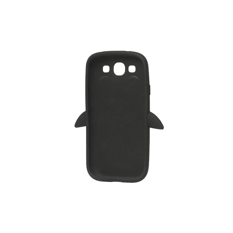 Lovely Penguin Silicone Case for Samsung Galaxy S 3 / III I9300 I747 L710 T999 I535 R530 - Black