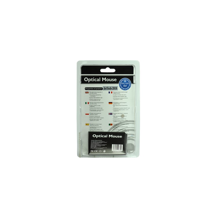800/1600dpi USB Optical Mouse JetTech-2018