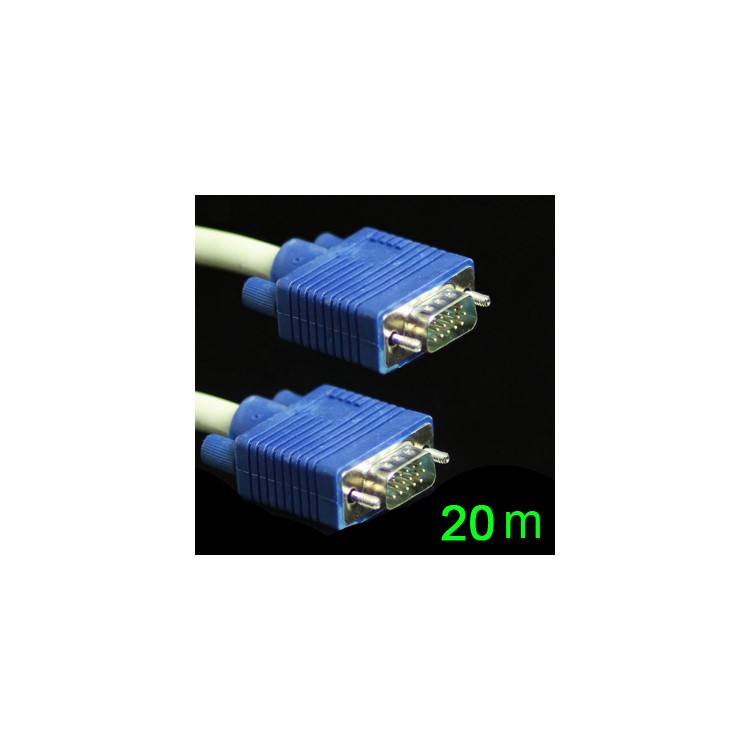 High Quality HD15 VGA 3+6 Monitor M/M Male to Male Extension Cable,Length:20M