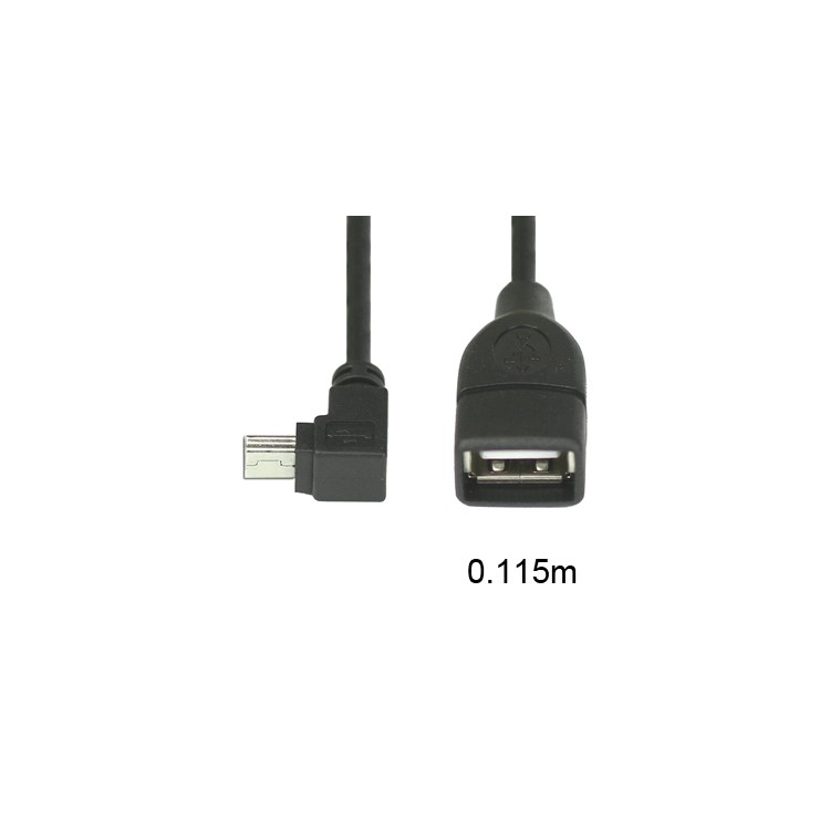 Mini USB Male to USB 2.0 Female Adapter Cable Up Angle 90 Degree,Length:11.5cm