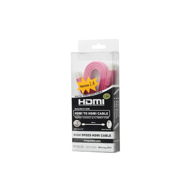 V1.4 1080P 1.5M HDMI M to M Video/Audio Cable PS3 XBOX360 Bluray Disc HDTV DVD - Pink