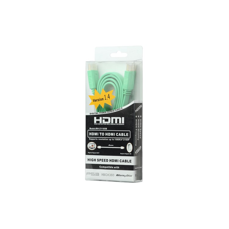 V1.4 1080P 1.5M HDMI M to M Video/Audio Cable PS3 XBOX360 Bluray Disc HDTV DVD - Green