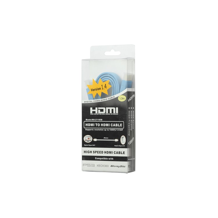V1.4 1080P 1.5M HDMI M to M Video/Audio Cable PS3 XBOX360 Bluray Disc HDTV DVD - Blue
