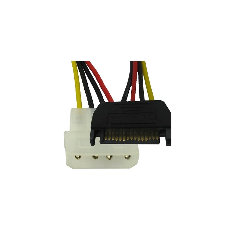 Serial SATA 15 pin Male to 4 pin Male Cable(15cm)