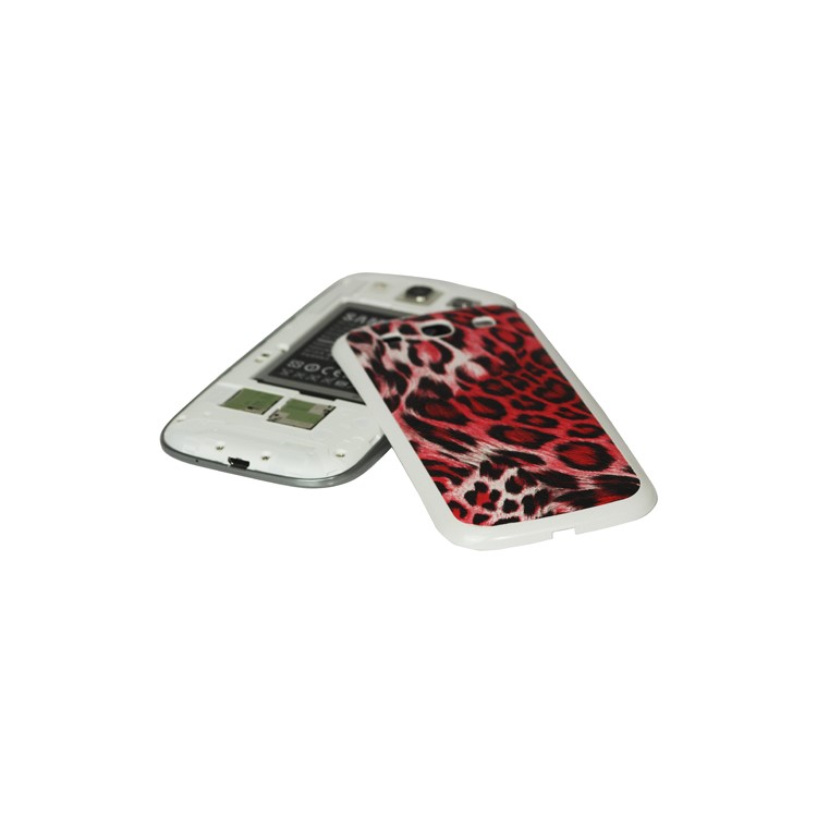 Leopard Samsung i9300 Galaxy S iii Back Cover Housing - White / Red