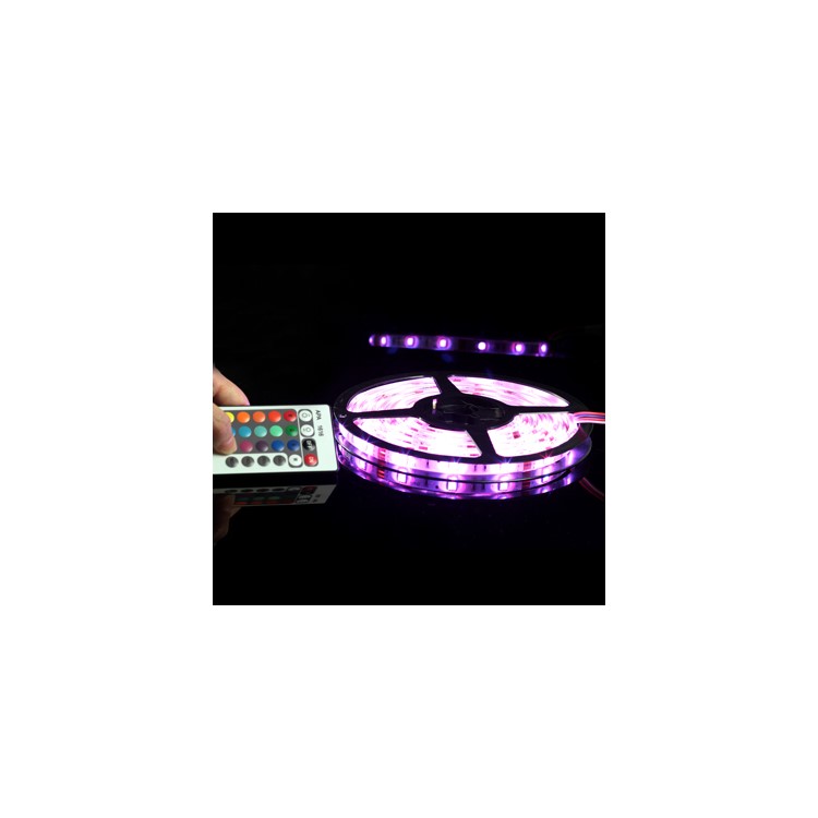 RGB 150x5050 5m SMD Multicolored LED Light Strip DC 12V with LED Controller + AC Charger Adapter