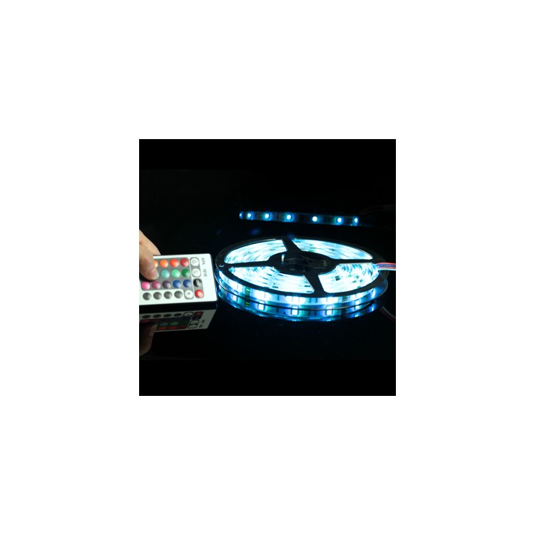 RGB 150x5050 5m SMD Multicolored LED Light Strip DC 12V with LED Controller + AC Charger Adapter