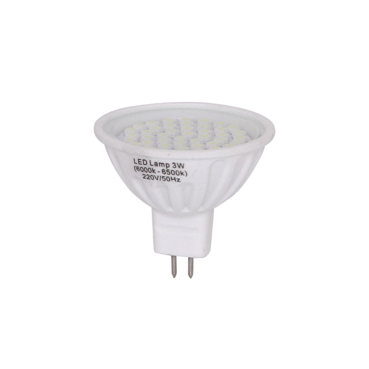 MR16 3W 3000K 160-Lumen SMD3528 44-LED Ceramic Light Bulb AC 220V - Warm White
