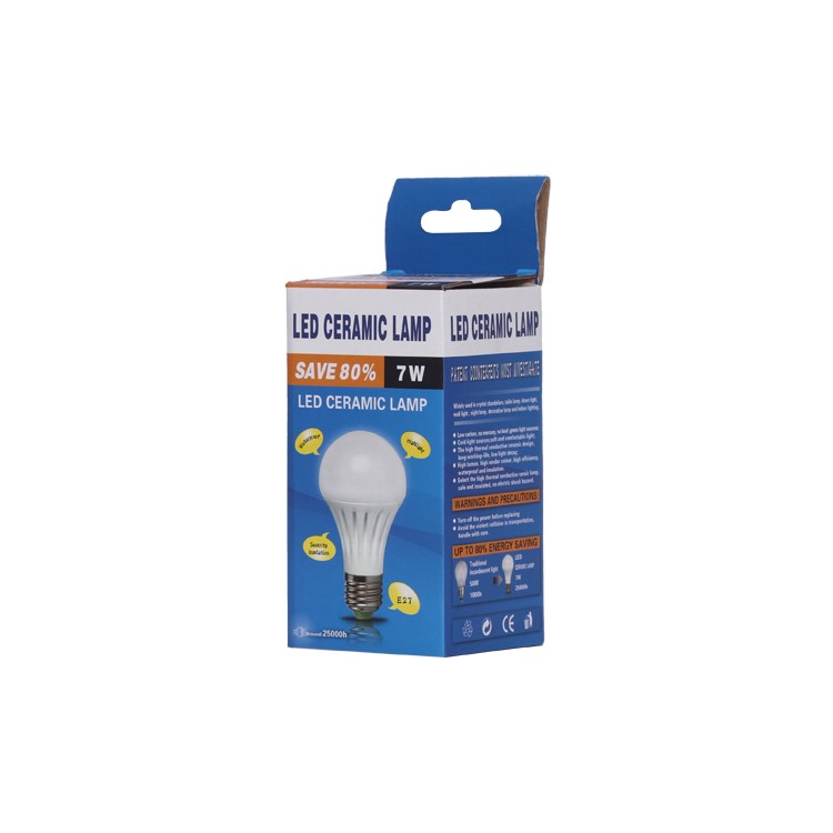 E27 7W 3000K 410-Lumen SMD3528 80-LED Ceramic Light Lamp AC 220V Milky Cover - Warm White