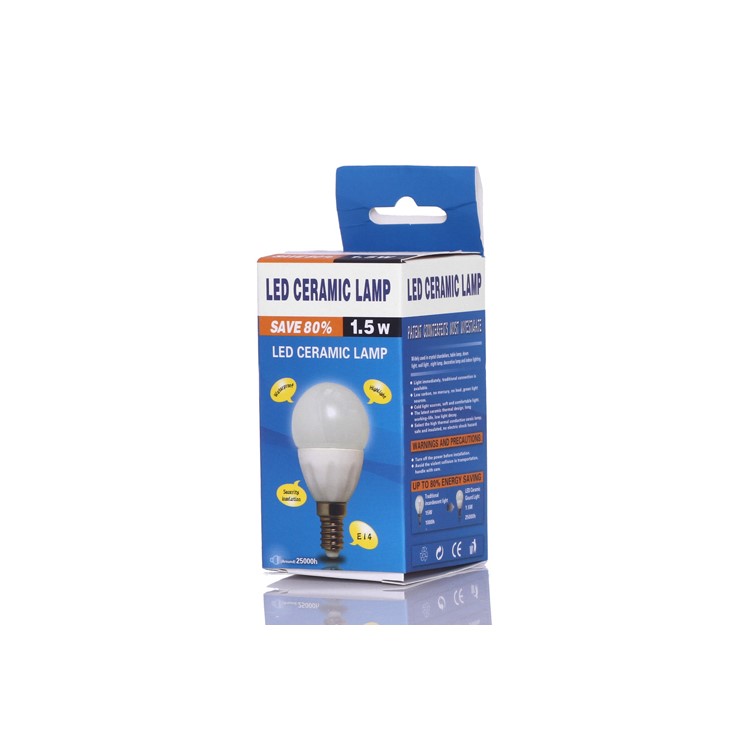 E14 1.5W 6500K 135-Lumen SMD3528 30-LED Ceramic Light Bulb AC 220V Milky Cover - White