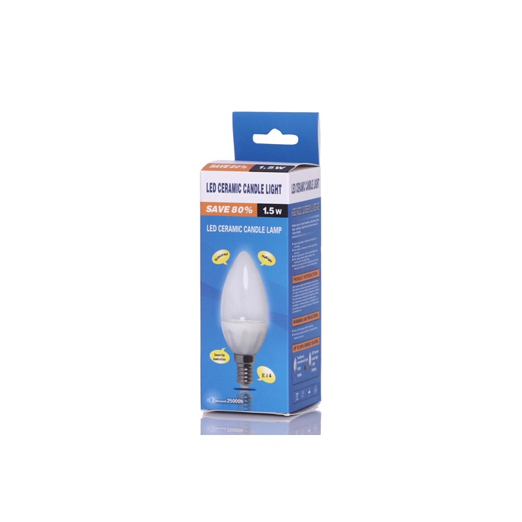 E14 1.5W 6500K 129-Lumen 30-LED Ceramic Candle Light Bulb AC 220V Milky Cover - White