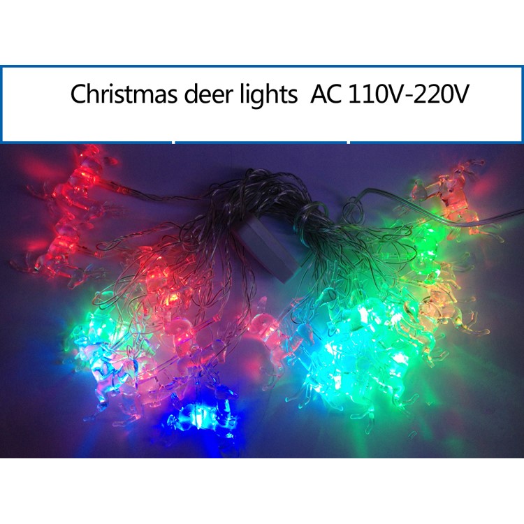 Multicolor Christmas Deer LED String Light Lighting for Xmas Wedding Party Decoration