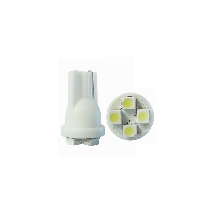 2 Pcs White 12V T10-4SMD(3528) LED Car Lisence Plate Light Reading Lamp Bulbs