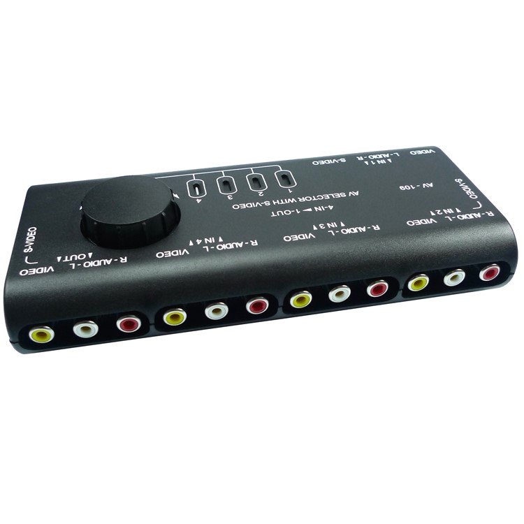 4 Input 1 Output Switch AV Audio Video Signal Switcher AV109