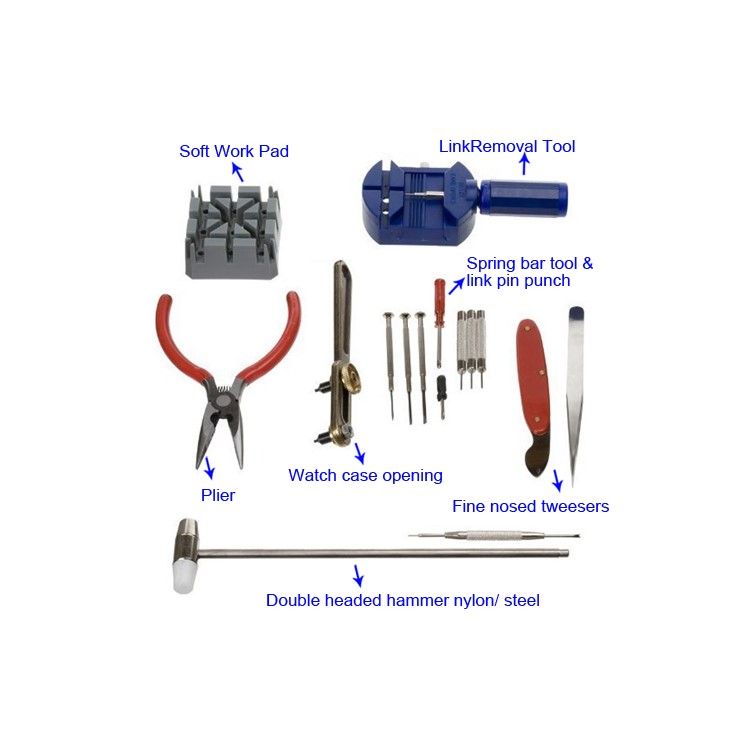 New 16pcs Deluxe Watch Opener Tool Kit Repair Pin Remover Adjust Strap