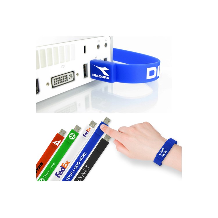 Flexible Silicon Wristband Bracelets USB Flash Disk Custom Design