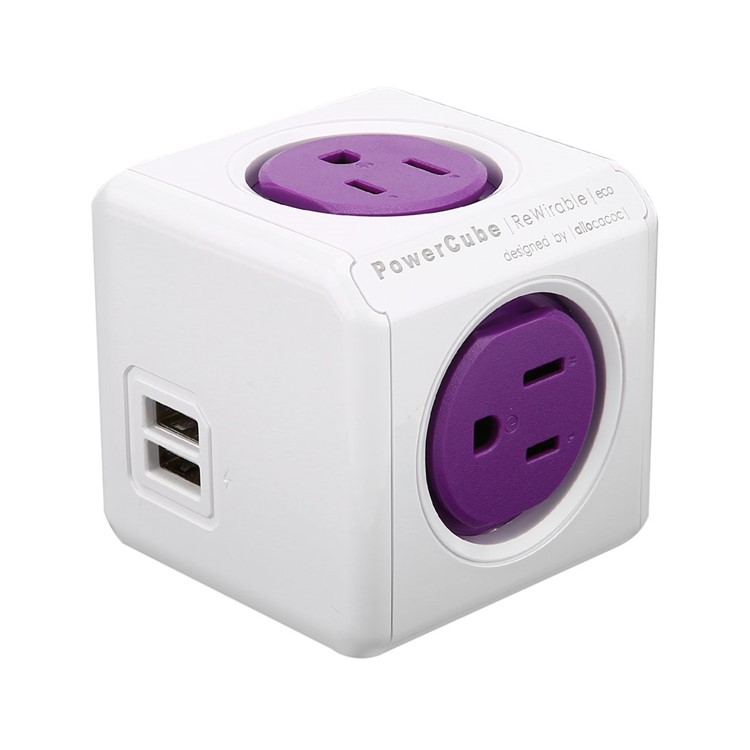 US Plug 5V/2.1A Two USB Ports 4 Outlets Power Adapter Socket - Purple / 1910 
US Plug 5V/2.1A Two USB Ports 4 Outlets Power Adapter Socket - Purple / 1910