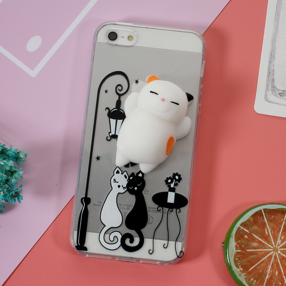 Cute Squishy 3D Soft Silicone Cat TPU Mobile Phone Case Cover for iPhone SE/5s/5 eBay