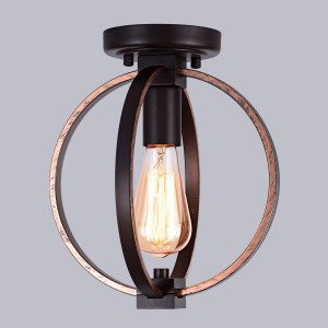 Vintage Industrial Flush Mount Light Fixture Metal Spherical