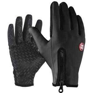 Black Cycling Gloves Full Finger Winter Fleece Bike Bicycle Gloves Touch Screen