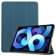 Устойчивый к Царапинам Litch Skin pu Leather Hard PC Tri-cold Stand Case с Wake/Sleep Для Ipad Air (2020)/Air (2022) - Черно -зеленый