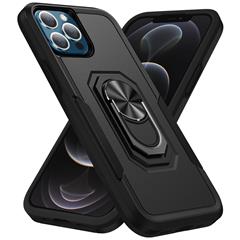 Series Series PC + TPU Case Case Для Iphone 12 Pro/12 6,1 Дюйма, Телефонная Крышка с Кольцом. - Черный