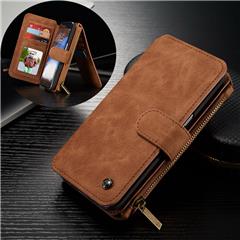 CASEME 14 Слот-кошелек Съемный 2-в-1 Сплит-кожаный Чехол Для Галактики Samsung S7 Edge G935 - Коричневый