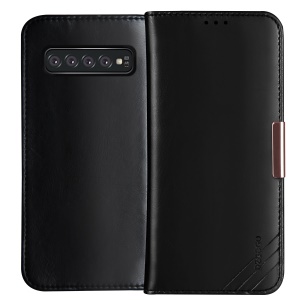 DZGOGO Royale Series II Genuine Leather Wallet Case for Samsung Galaxy S10 Plus - Black