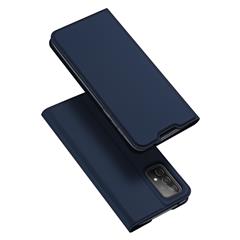 Serie Dux Ducis Skin Pro Para Samsung Galaxy A52s/a52 4G/5G / Ranura A52s 5G Slot Automáticamente Estuche de Teléfono Celular de Cuero Absorbido Automáticamente - Azul