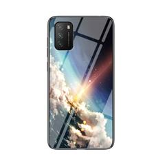 Sternenhimmel Muster PC TPU Hybrid Temperierte Glasabdeckung Für Xiaomi Poco M3 / Redmi Anmerkung 9 4g (Qualcomm Snapdragon 662) / 9 Power / Redmi 9T - Meteor