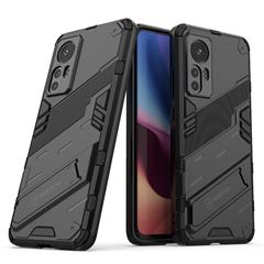 Скрытая Конструкция с Помощью Защиты от Fall TPU + пк Гибридный Чехол Для Телефона Для Xiaomi 12 5g/12x 5G/12S 5G - Черный