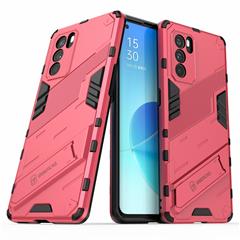 Дизайн Kickstand Heavy Duty Duty Detue Protect PC + TPU Case Для Oppo Reno6 Pro 5G (MediaTek) - Роза