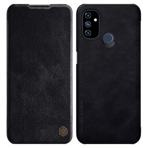 Caso De Telefone De Couro Nillkin Qin Series Para OnePlus Nord N100 - Preto