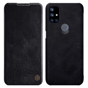 Série Nillkin Qin Capa De Telefone De Couro Para OnePlus Nord N10 5G - Preto