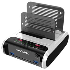 WAVLINK ST336A Dual Bay External Hard Drive Docking Station 2.5 / 3.5 inch SATA HDD with Offline Clone Function - AU Plug