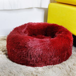 plush round dog bed