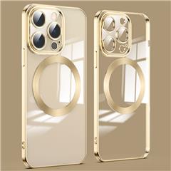 Ultra Slim Phone Case Для Iphone 14 Pro Max 6,7-дюймовый Магнитная Зарядка Против Падения с Царапиной с Царапиной. - Золото