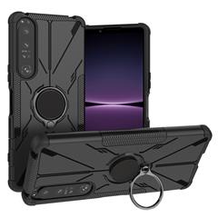 Für Sony Xperia 1 IV 5G Phone Case Eingebaute Magnetblatt Hartpc+tpu-telefonschutzschale Mit Ring-kickstand - Schwarz