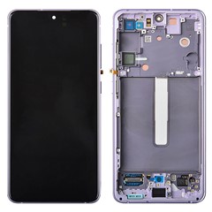 For Samsung Galaxy S21 FE 5G Grade B AMOLED Screen and Digitizer Assembly + Frame (without Logo) - Purple
