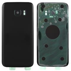 Back Battery Housing Cover with Camera Ring Lens Cover Part (without Logo) for Samsung Galaxy S7 - Black