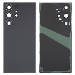 For Samsung Galaxy S23 Ultra S918 Battery Housing with Adhesive Sticker + Camera Lens Cover - Phantom Black