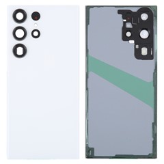 For Samsung Galaxy S23 Ultra S918 Battery Housing with Adhesive Sticker + Camera Lens Cover - Cream