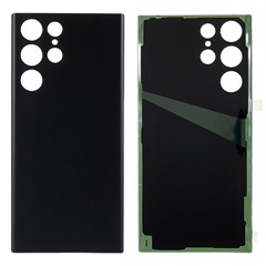 For Samsung Galaxy S22 Ultra 5G S908 Battery Housing Cover with Adhesive Sticker Replace Parts (without Logo) - Black