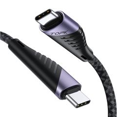 TOPK AP74 PD 65W Schnelles Ladekabel Typ C Zum Typ C Nylon Geflochtenes Datenkabel, 1M